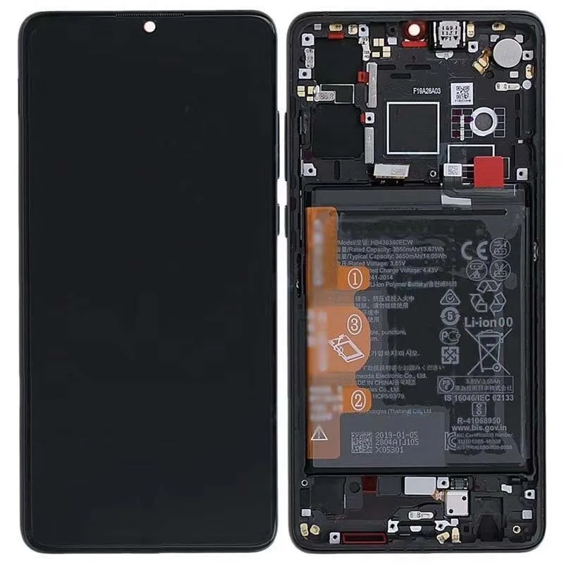 Оригинальная рамка AMOled для 6," huawei P30 ELE-L29 ELE-L09 OLED ЖК-экран+ сенсорный дигитайзер+ батарея для ELE-AL00 ELE-TL00