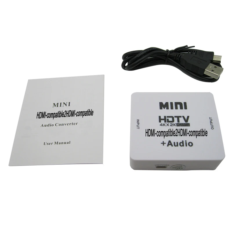 1080P Mini HDMI-совместимый с HDMI HD преобразователь 4k * 2k 1 4 переключатель аудио