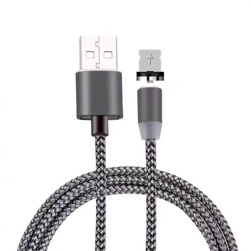 2 м длинный Магнитный кабель в оплетке светодиодный магнитный usb-кабель для
