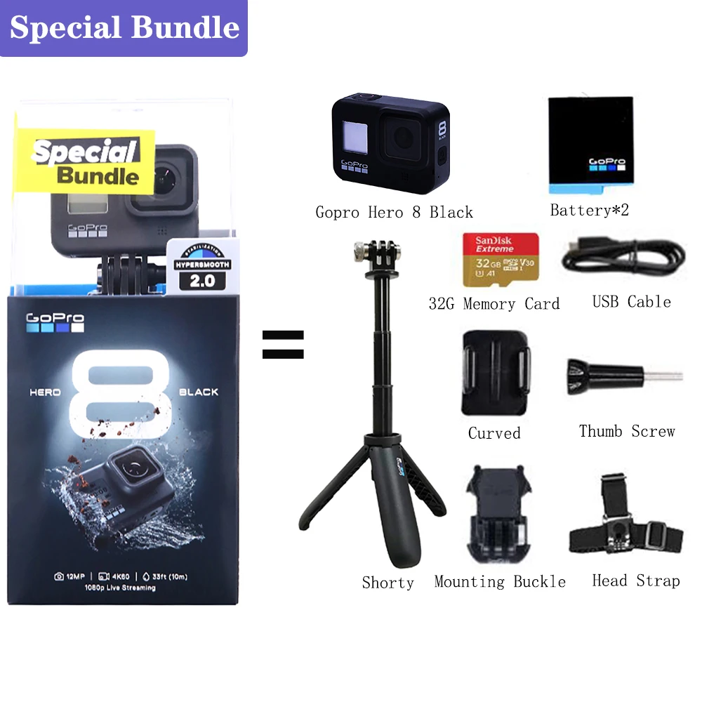 Gopro Hero 8 Black Special Bundle Action Camera Go Pro Hero8