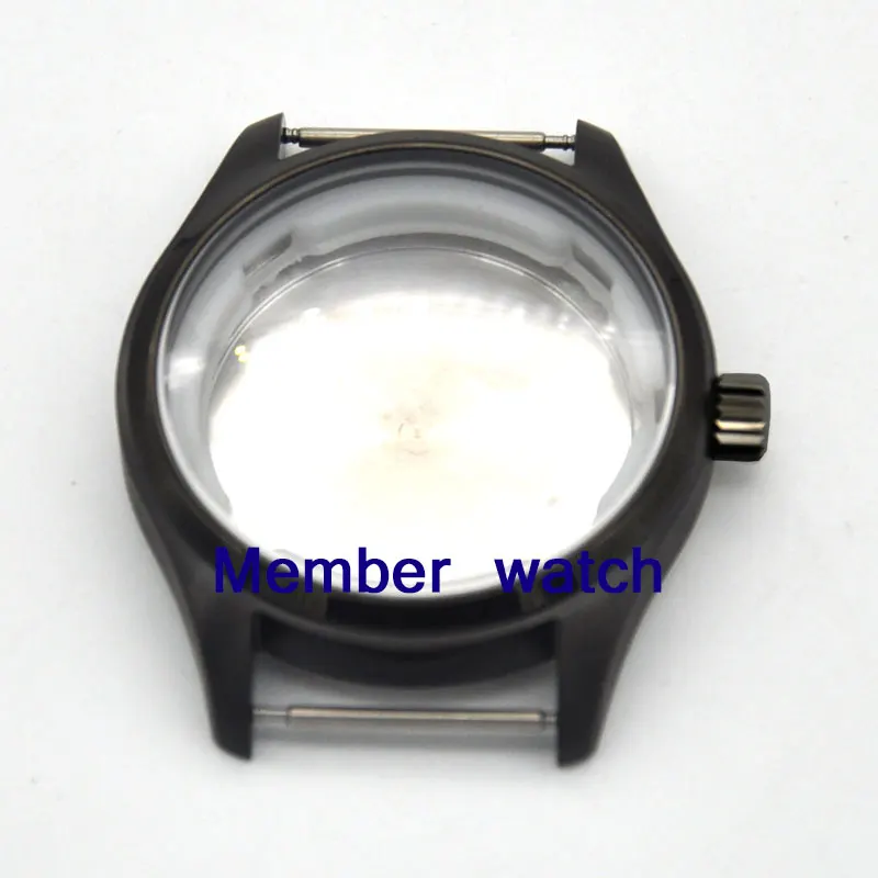 

Mens watch case 40MM black Polished Russ FIT NH3536 ETA 2824 automatic movement waterproof fashtion new mechanical watch case