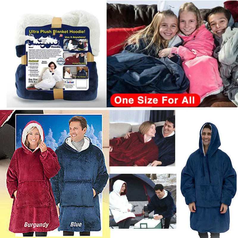 

Over Size Blanket Sweatshirt Hoodie Ultra Plush Soft & Warm Outdoor Winter Hooded Coats Bathrobe Fleece Pullover for Men Women