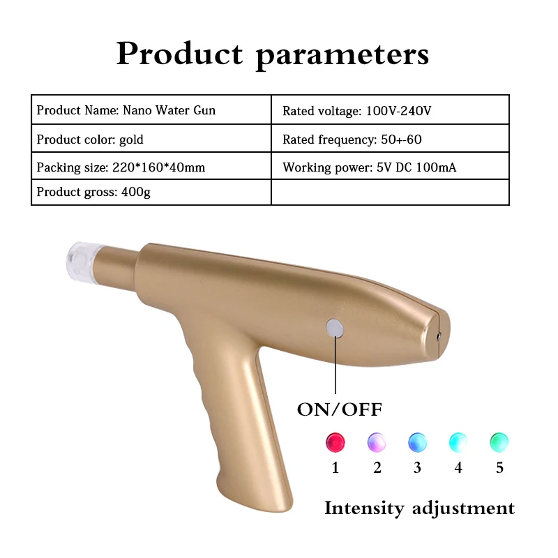 Skup Kwas hialuronowy wstrzykiwacz Meso mezoterapia pistolet do wtrysku wody do pielęgnacji skóry twarzy urządzenie kosmetyczne odmłodzenie bez igły Injectio