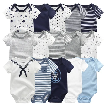 2021 Unisex 5PCS Baby Girl Clothes Cotton Bodysuits Newborn Baby Boy Clothes Cartoon Print Girls Baby Clothing Ropa Bebe 1