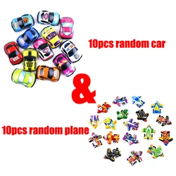 Cartoon Toys - Cute Pull Back Plane and Car Set for Kids - Fun Kindergarten Playset (20 - Pack) (10 car 10 plane)