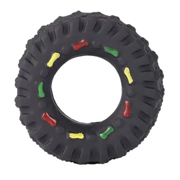 

Pet Dog Cat Animal Chews Squeaky Sound Rubber Tire Shape Dog Toy