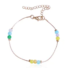 Европа и Америка ретро-богемный стиль бирюзовый браслет из бисера цепь ножной браслет verslitile Мода Пляж ноги украшения