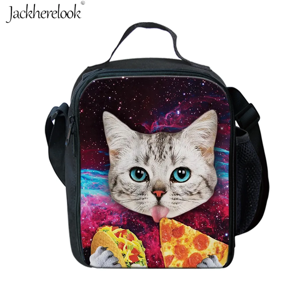 Jackherelook 3 шт. забавный кот/мопс едят пиццу печати Школьный рюкзак мальчик/девочка студенческий карандаш мешок бульдог основной животных Школьный ранец - Цвет: HMM1210G