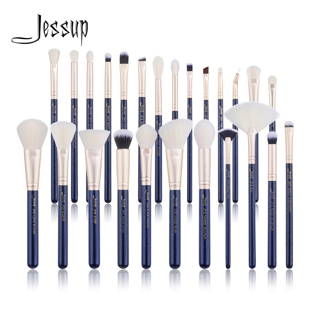 

New Jessup Makeup Brush Set Powder Eyeshadow Blender Concealer Brushes 25pcs Prussian Blue/Golden Sand Cosmetic Beauty Brochas