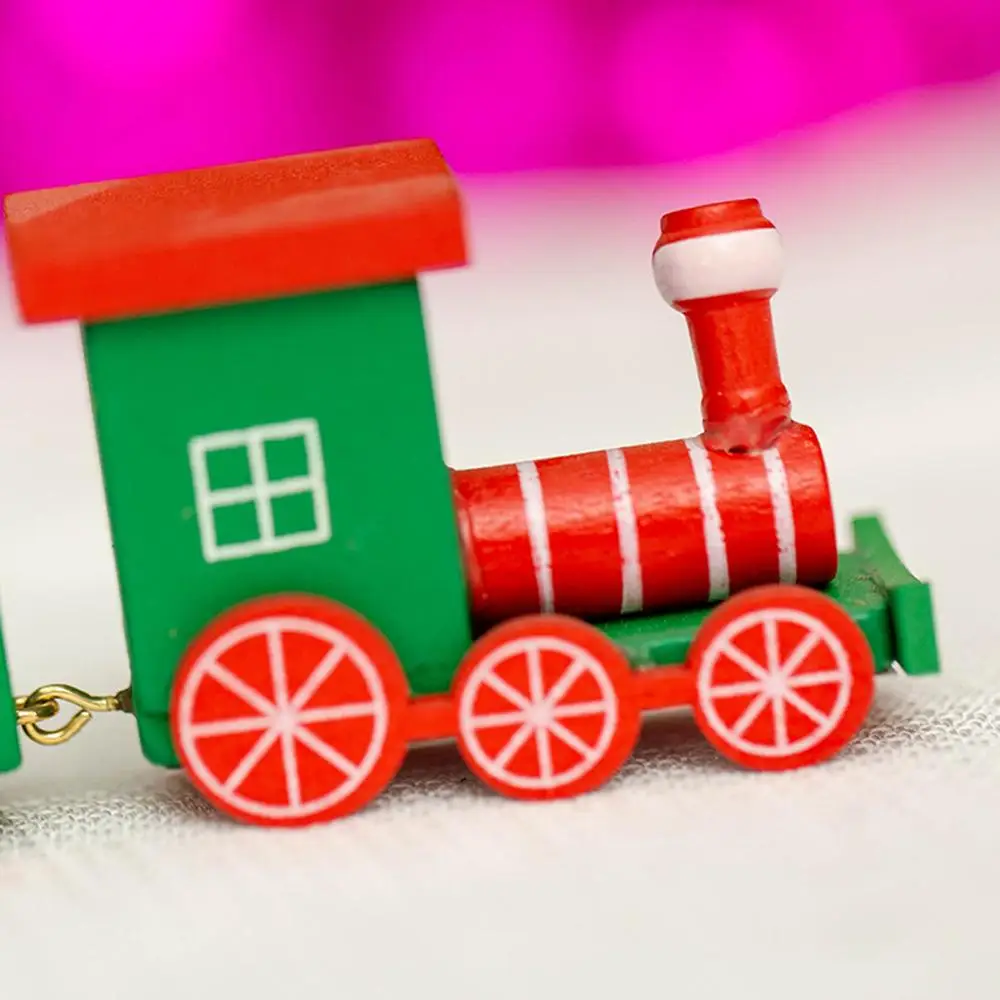 Мини Деревянный снеговик медведь Рождественский поезд детская игрушка домашний стол украшение окна