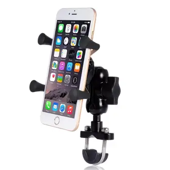 

Universal Motorcycle Scooter Handle Bar Mirror Rear View Mount Cell Phone Holder USB Charger for iPhone 6S, 6S Plus, Galaxy S7
