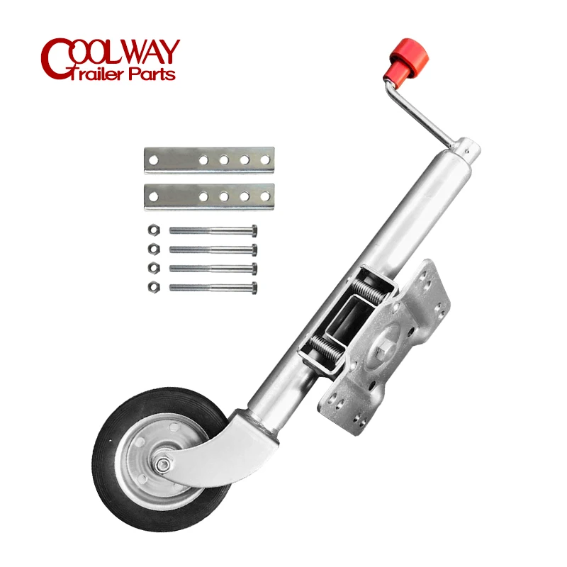 6 Inch Jockey Wheel Swing Up Solid Rubber Wheel Capacity 1000 Lbs Caravan RV Boat Trailer Jack Parts Accessories