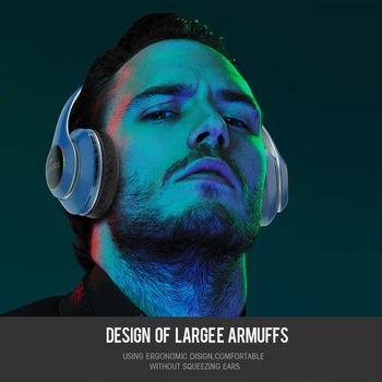 

Portable Folding Headphones Wireless Sport Gaming Music Headphone Earphone With Mic 3D Stereo Sound