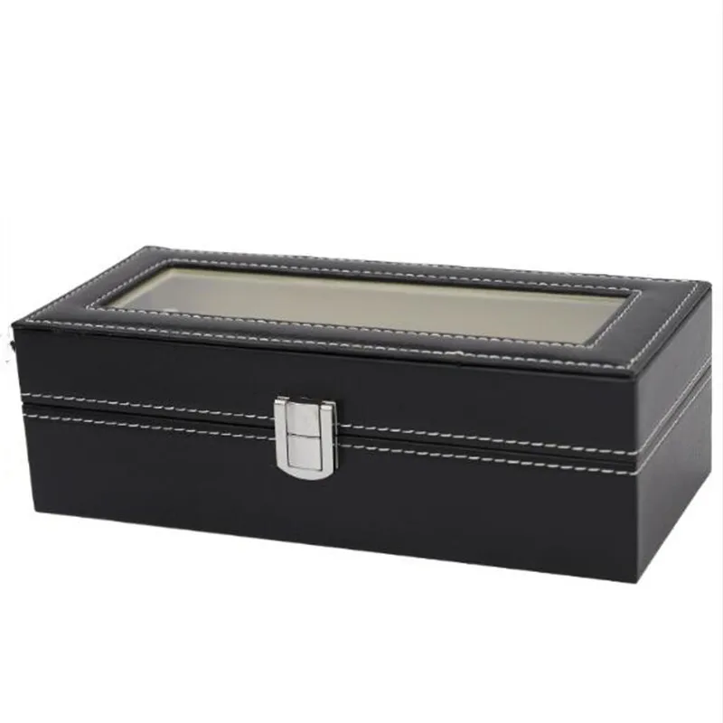 5/6/10/12 Grids PU Leather Watch Box Quartz Watches Case Holder Organizer Jewelry Boxes Display With Lock Best Gift