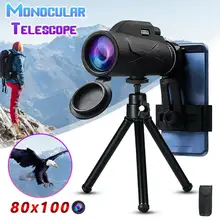 80x100 увеличение походный охотничий объектив монокуляр телескоп портативный ночного видения HD бинокль зум кемпинг Водонепроницаемая камера