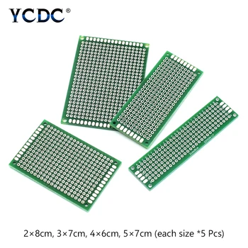 

40Pcs Set 2x8 3x7 4x6 5x7cm PCB Printed Circuit Board Duel Sides Prototype Breadboard 4 Sizes