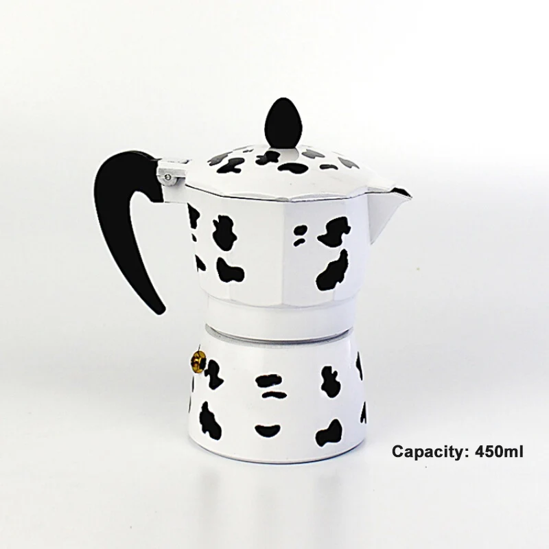 Cow450ml MICCK Mocha Кофеварка алюминиевая итальянская мокко Эспрессо кофеварка 150/300/450 мл кофе чайник бариста кофе фильтр инструменты - Цвет: Cow450ml