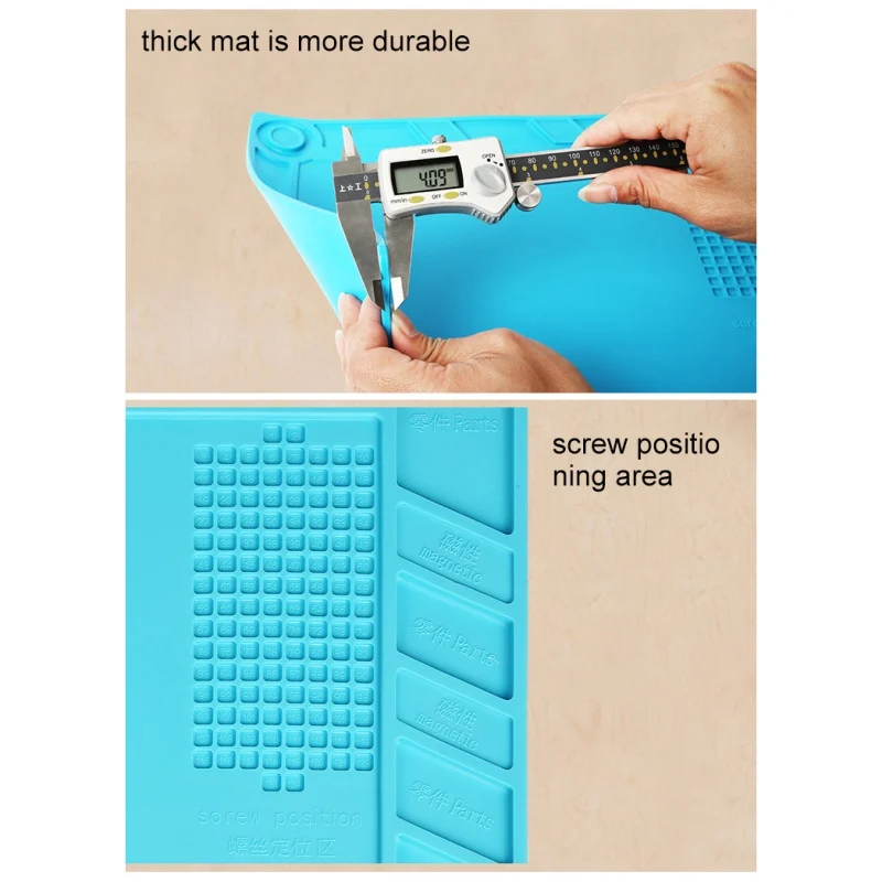 45*30*0.4cm Soldering Station Iron Phone PC Computer Repair Mat Magnetic Heat Insulation Silicone Pad Desk Platform 1
