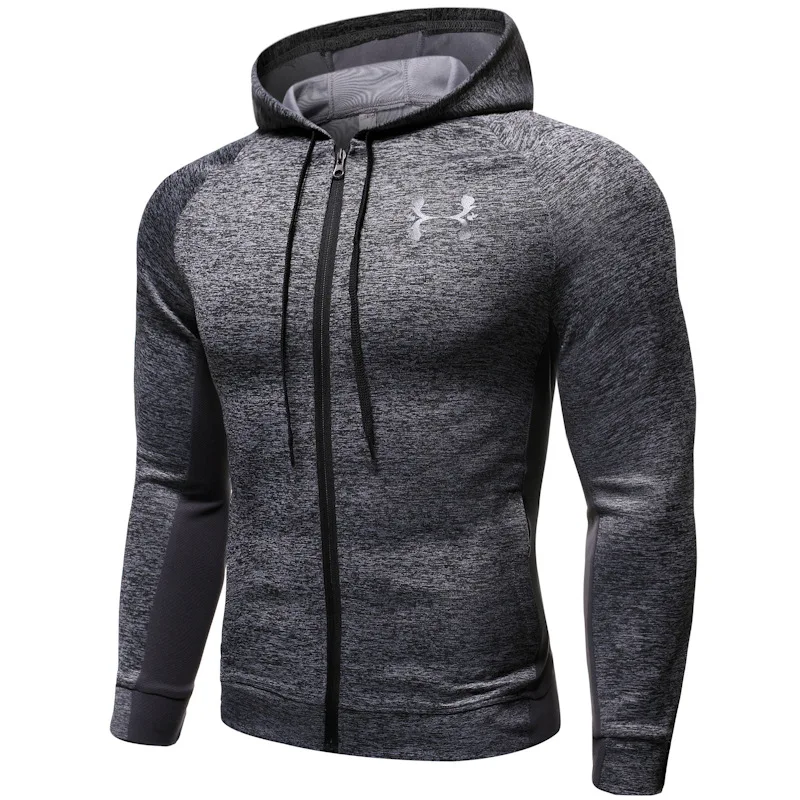 Finest 2020 New Mens Fitness Sport Jacket Coat Zipper Hooded Running Jackets Mens Sportswear 2019 Workout