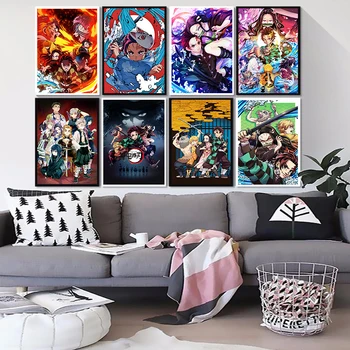 

Japanese Anime Demon Slayer Picture Art Home Decor Quality Canvas Painting Poster Bedroom Living Kids Room Sofa Wall Decor A1121