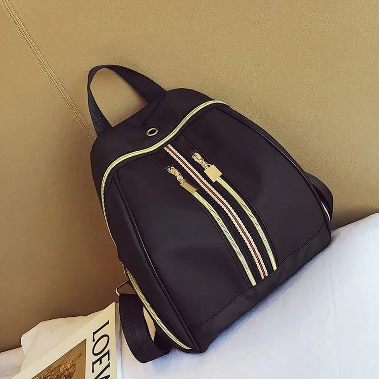 

2018 Winter New Style Backpack Is Brand New Verticle Square Women's Soft Nylon Double Joint Solid Color