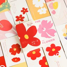 Lot de cartes postales mixtes «fleurs rouges» 30 pièces, Lot de beaux signets en papier pour écoliers, cartes de vœux
