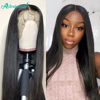 

Asteria Hair 13X4 Lace Front Human Hair Wigs For Black Woman 250% Density Malaysian Straight Lace Front Wigs Pre Plucked Wig