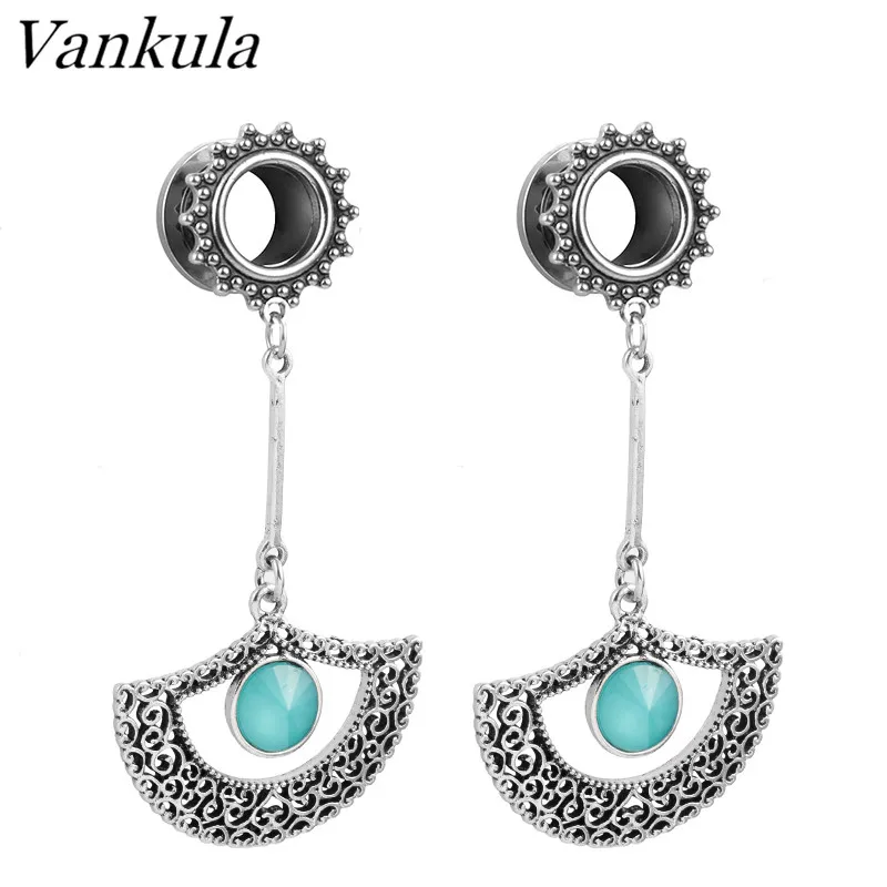 Vankula, 2 шт., классические болтающиеся шпильки, пирсинг для ушей, ювелирные изделия для тела, расширители, туннель, штепсельные вилки для голубых глаз и ушные датчики, носилки, Новинка