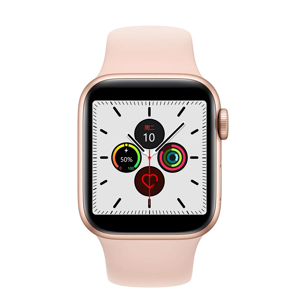 IWO 11 Bluetooth Смарт часы серии 5 1:1 Смарт часы 44 мм чехол для Apple IOS Android сердечного ритма ЭКГ монитор VS IWO 8 9 10 - Цвет: Розовый