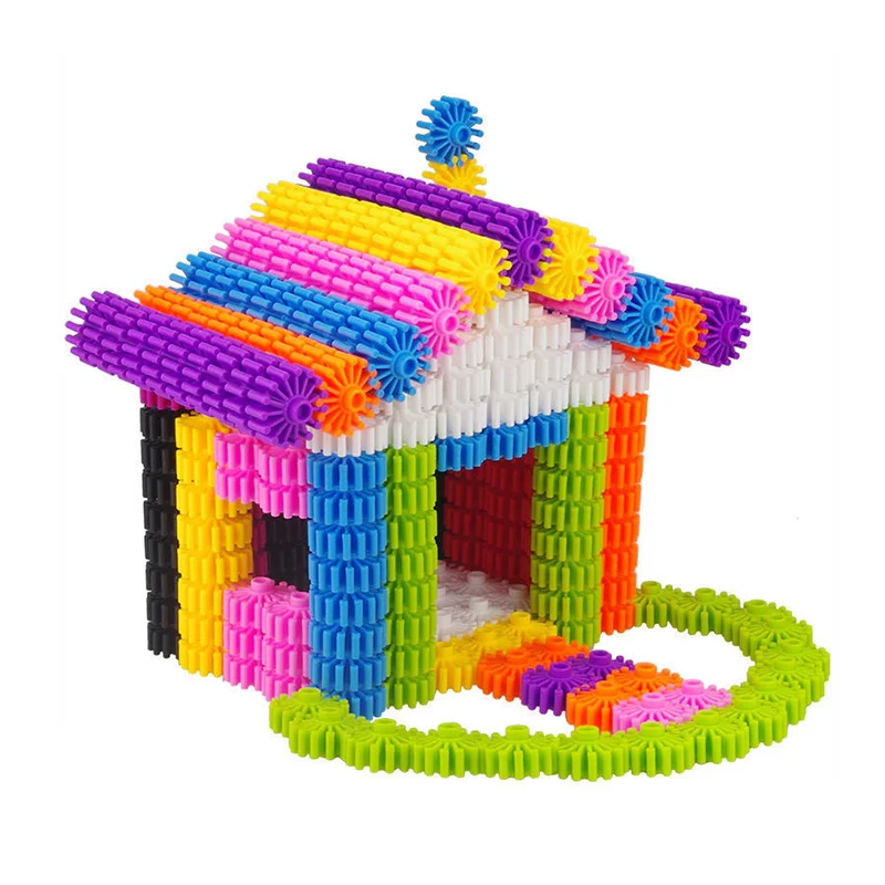 Kids Colorful Plastic Gear Construction Assembly Games Toys 3D Interconnect Insert Building Blocks Educational Toys for Children
