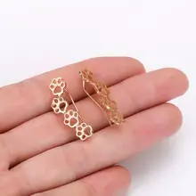 CHENGXUN лапа следа кошка и отпечатки собачьих лап серьги гвоздики для женщин девочек милые животные подвески ювелирные изделия подарок для детей