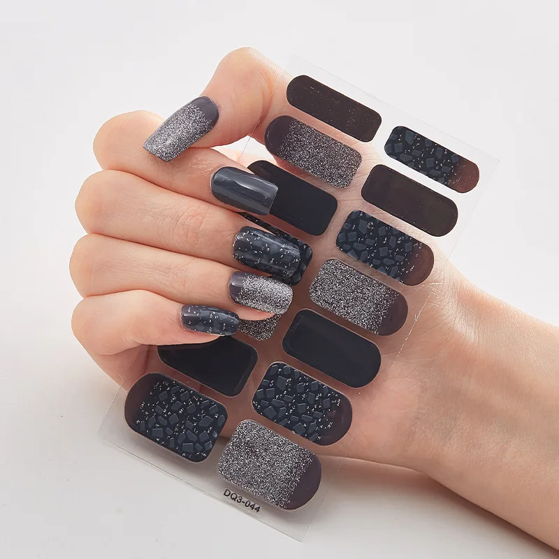 

Three Sorts 0f Nail Stickers Glitter Series Minimalist Design Designed Nail Strips Nail Tips Designer Nail Decals Manicure