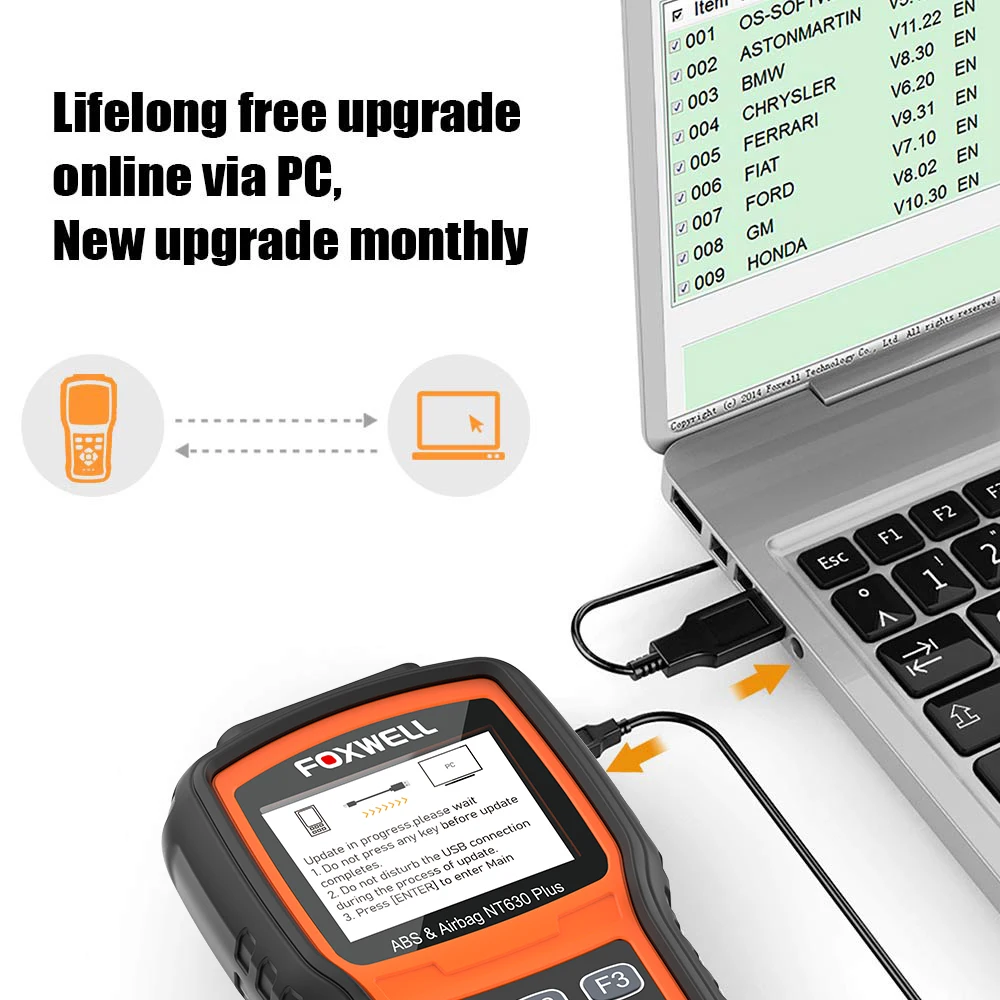 Foxwell NT630 Plus OBD2 автомобильный сканер ABS SRS AirBag Reset Универсальный ODB2 диагностический