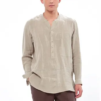 

Traditional Chinese Kung Fu T-shirt Hanfu Clothing Men Linen Loose Blouse Oriental Cheongsam Top Tang Suit Wing Chun Tee Uniform