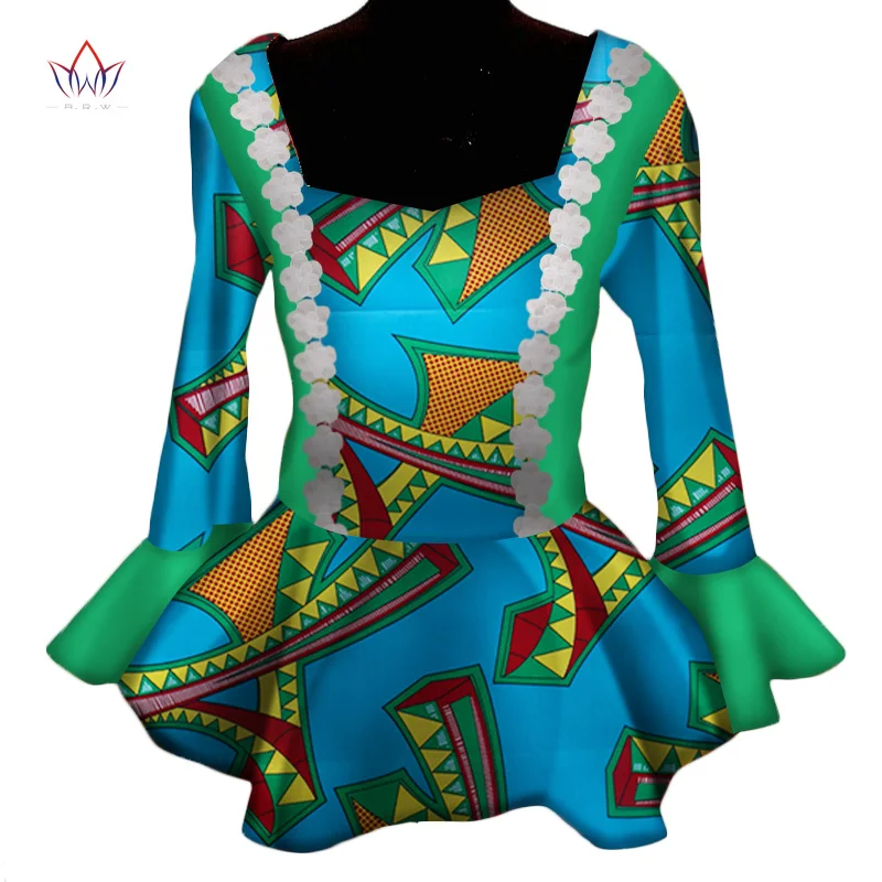 Женская африканская одежда Dashikis riche bazin, африканская традиционная одежда для женщин, блузка с длинным рукавом, осенняя рабочая одежда WY3293 - Color: 3