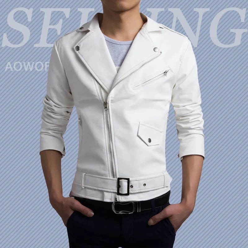 

Direct Supply aowofs Official Genuine Product Men Locomotive Leather Coat High Quality Washing Korean-style Slim Fit Coat Y018