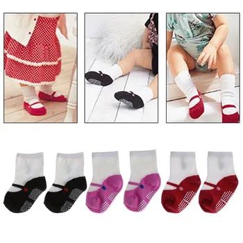 

1 Pair Soft Baby Girls Newborn Toddler Infant Crib Cotton Shoes Floor Anti-slip Socks Boots