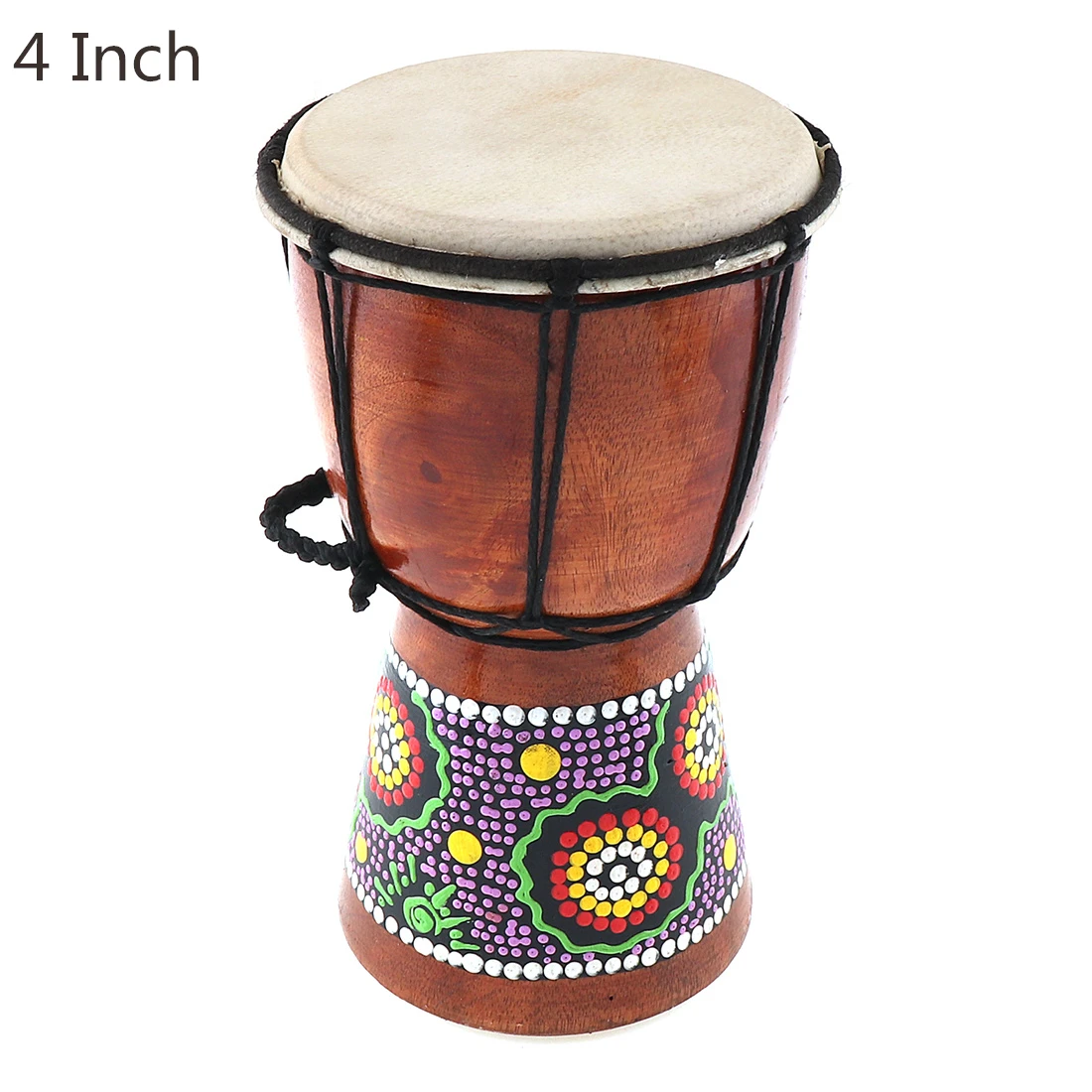 4 inch 4/6 дюймов Профессиональный Африканский Djembe барабан Классическая Картина Дерево козья кожа хороший звук Музыкальный Инструмент Горячая - Цвет: 4 inch