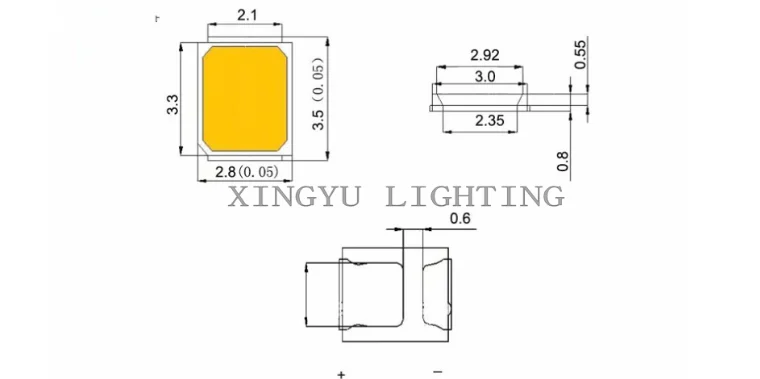 100PCS SMD LED 2835 3030 Chip 0.5W 1W 3V 6V 4000K White warm RED BLUE YELLOW PINK Ultra Bright LED Light smd Emitting Diode Lamp