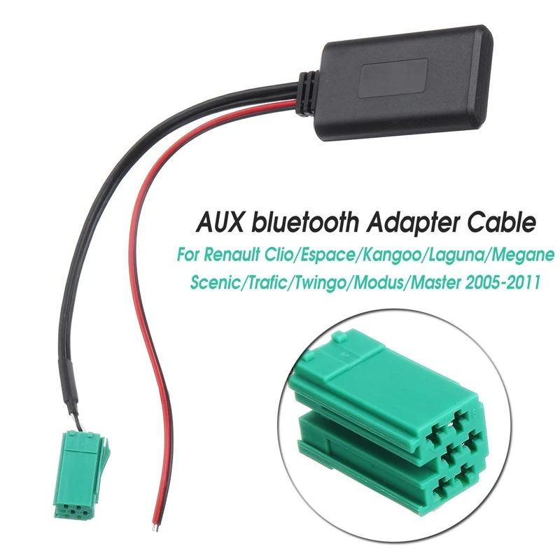 Car Bluetooth Module Aux Adapter Wireless Radio Player Stereo Aux-In Audio Cable For Renault Cloo Kangoo Megane For Scenic