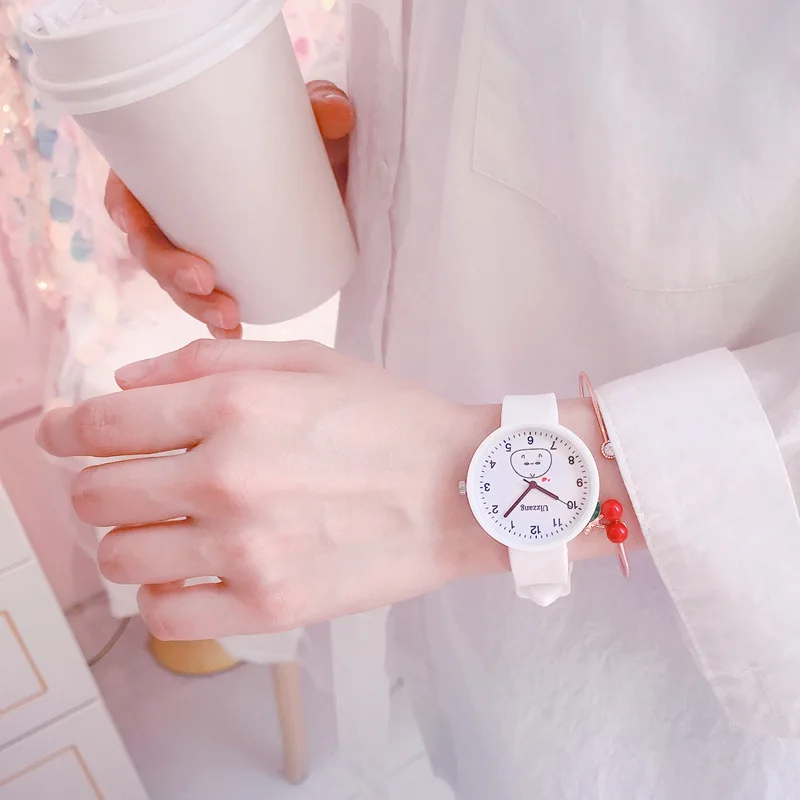 

2020 new women watch simple Unicorn design temperament lovely Arabic digital silicone strap casual multicolor quartz watch