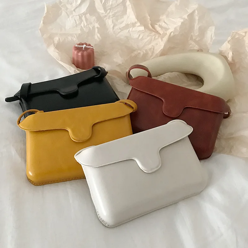 

WOMEN'S Bag 2019 New Style Summer Flip Pu Square Sling Bag Versatile Solid Color Retro Single-shoulder Crossbody Bag Women's