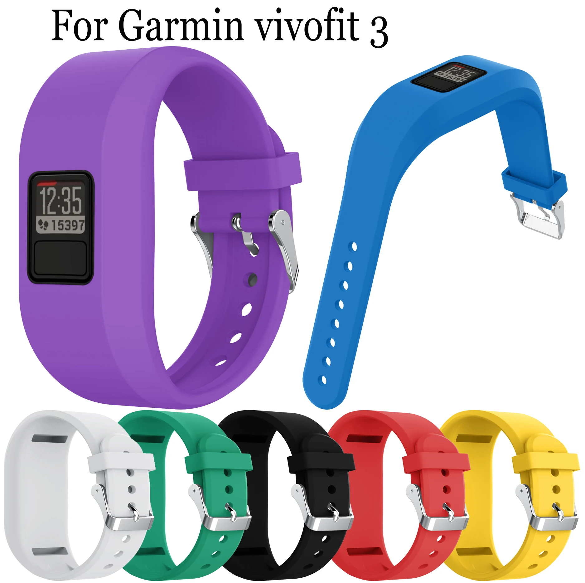 

Silicone watchband new strap For Garmin vivofit 3 smart watch sport strap wristband bracelet Fashion band For Garmin vivofit 3