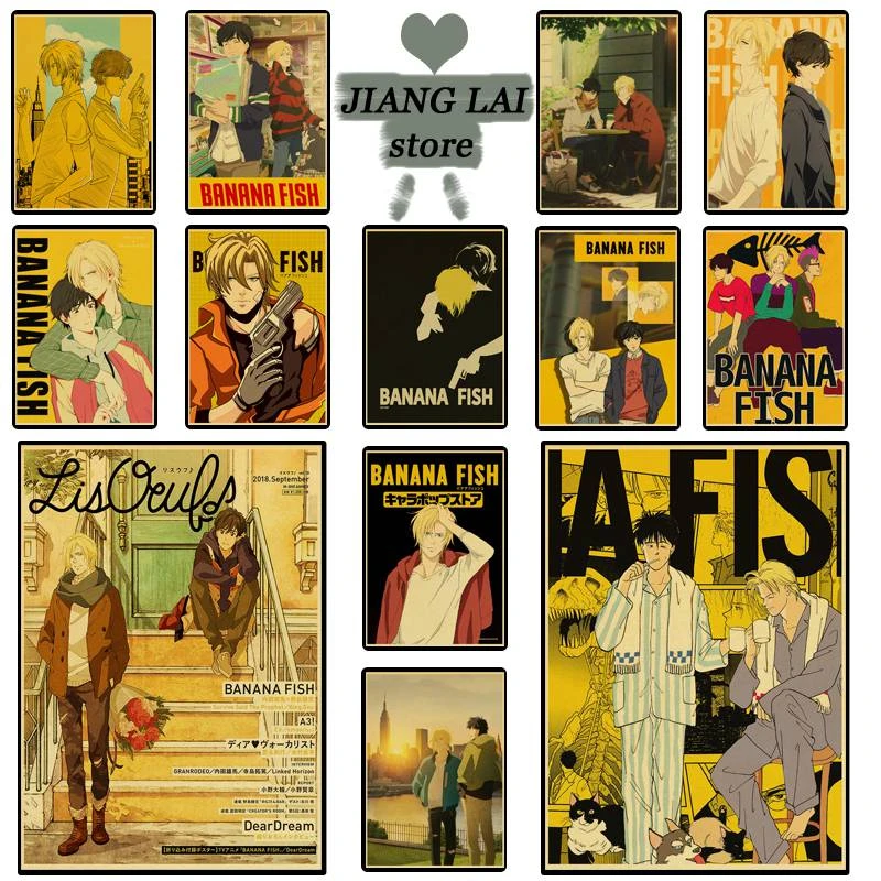 Banana Fish 02 Series Posters Are Decorated In The Bar Bedroom Living Room Cafe Retro Kraft Paper Poster Wall Sticker Painting Calligraphy Aliexpress