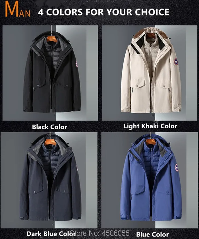 Зимняя куртка для мужчин, осенние куртки, Мужская теплая ветровка, комплект из 2 предметов, водонепроницаемый 6XL 7XL, пальто, черный, синий, Мужская одежда, парка, куртка
