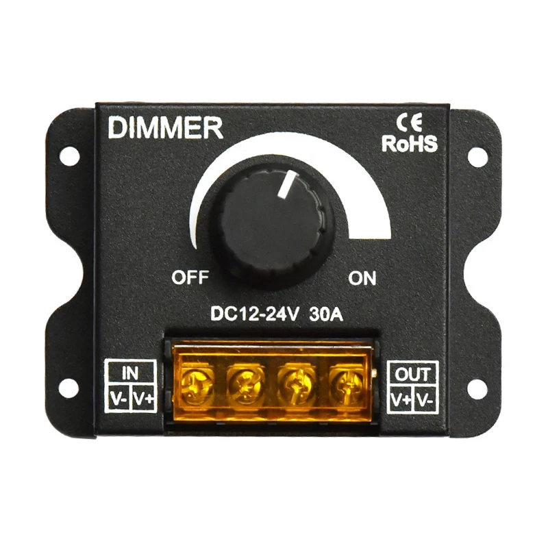 Dc12V 24V Led Dimmer 30A 360W 720W Per Lampada Strip Light Tape 12V Spot Led Dimmer Controller Singolo Colore Regola Luminosità