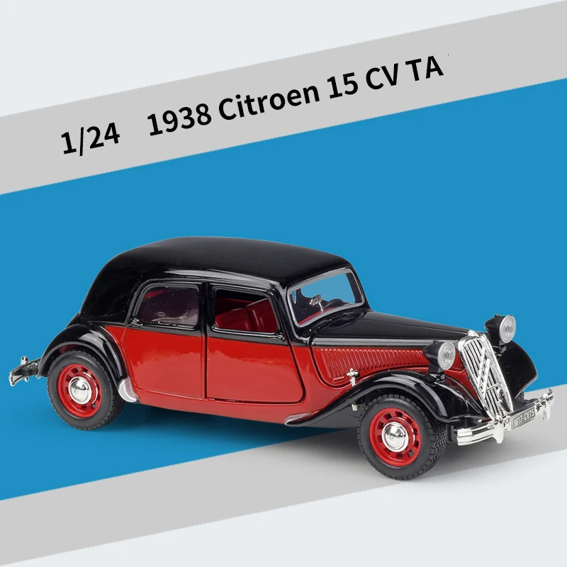Diecast 1/24 Scale 1938 Citroen Vehicles Collection Model Car Toy Kids Gift 
