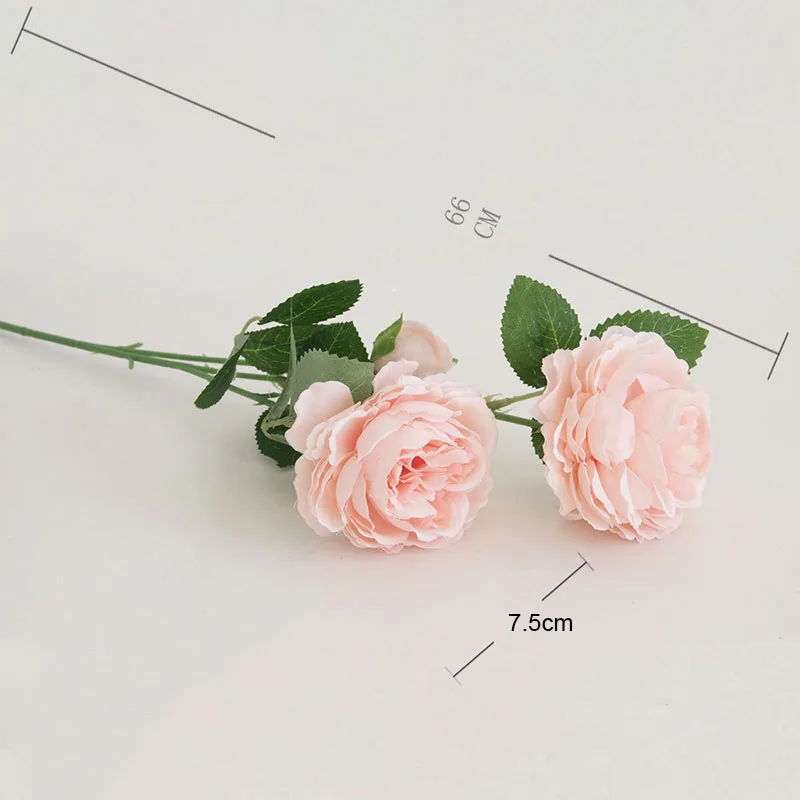 Шелковые Розы пионы искусственные розовые цветы маленький бутон Свадебный букет украшение дома длинные Искусственные цветы наружный декоративный фон - Цвет: 8
