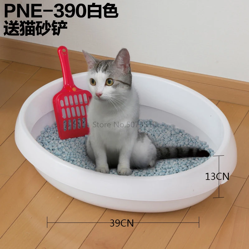 Cat Sandbox Full Closed Sputtering Cat Toilet Semi-Closed Cat Sandbox King - Color: PNE-390