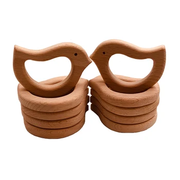 

10pcs Cartoon Bird Baby Wooden Teether Beech Wood Teething Toys Montessori Inspired Nursing Pendant Baby Teether diy